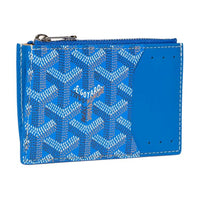 GOYARD Canvas With Calfskin Card Holder Unisex Blue