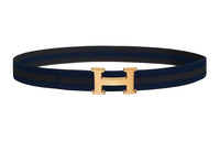 HERMES Stripes Design Belt Men's Multicolor Width: 3.2CM