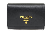 PRADA Cow Leather Wallet Women's Black
