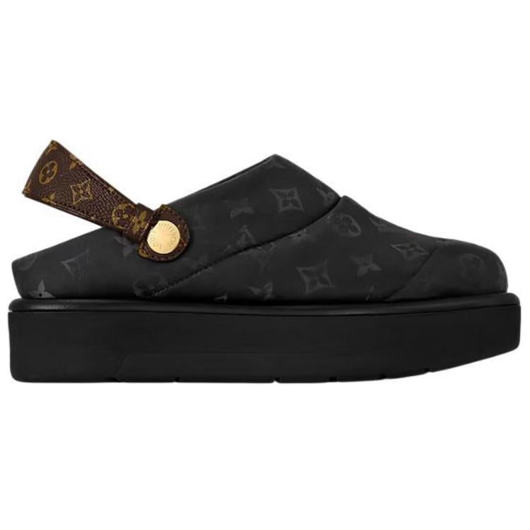 LOUIS VUITTON Slip-Resistant Wrap-toe Slippers Women's Black