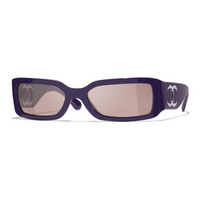 CHANEL Nylon Resin Rectangular Sunglasses Unisex Purple