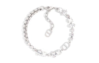 DIOR Brass Faux Crystal Bracelets Men's Silver