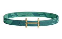 HERMES Belt Men's Blue/Green Width: 3.2cm