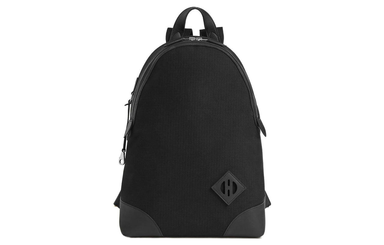 HERMES Allback Business Casual Canvas With Swift Leather Backpack Regular Men's Black
