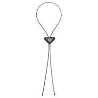 PRADA Metal Sheepskin Enamel Ties Men's Black