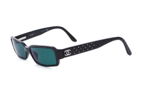CHANEL Square Sunglasses Women's Black