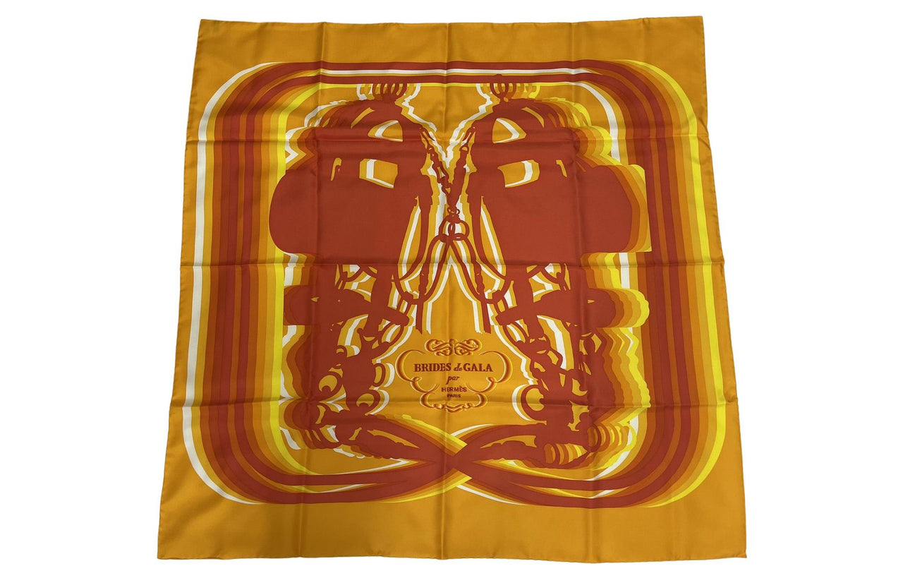 HERMES Silk Scarves Women's Yellow