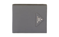 PRADA Leather Wallet Men's Marble Gray