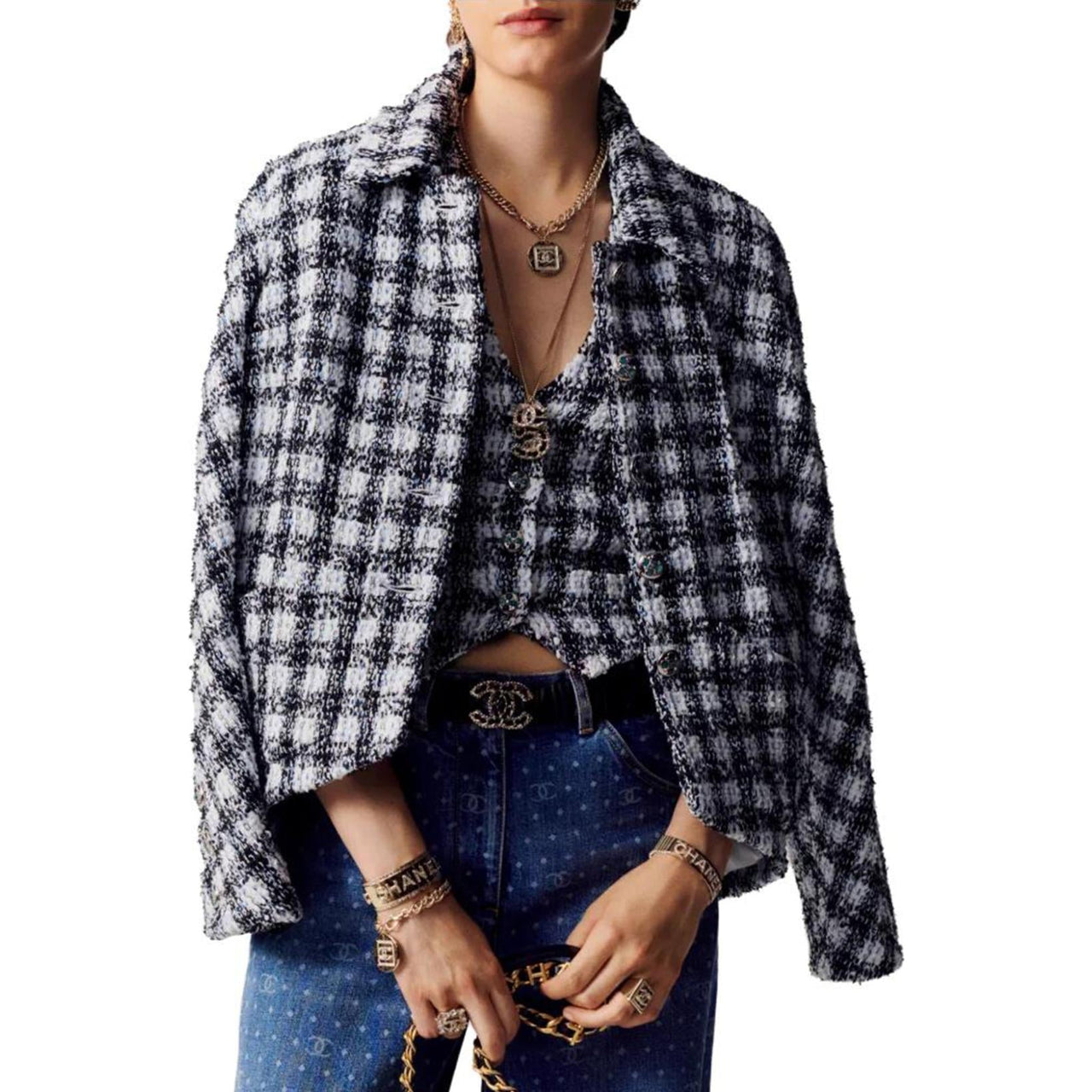 CHANEL SS23 Jackets Coats Women's Black White