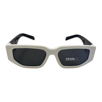PRADA Acetate Irregular Shape Sunglasses Unisex White