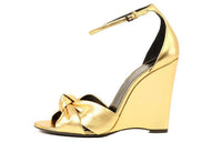 SAINT LAURENT Bianca Strap Sandals Women's Gold