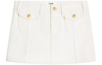 CELINE SS24 Denim Short Skirts Women's White