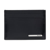 PRADA Cow Leather Card Holder Men's Black