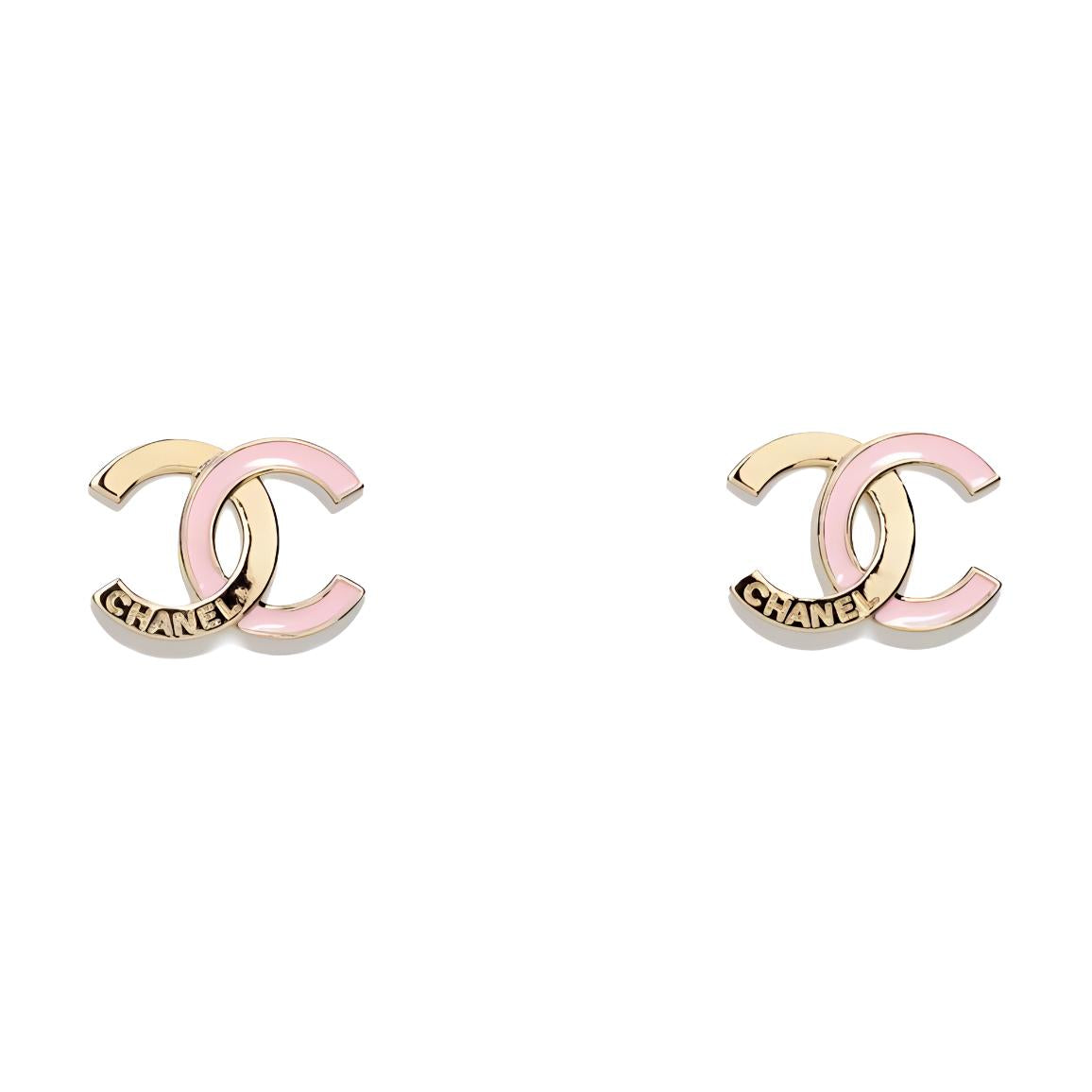 CHANEL - Stud Earrings Women's Gold/Pink