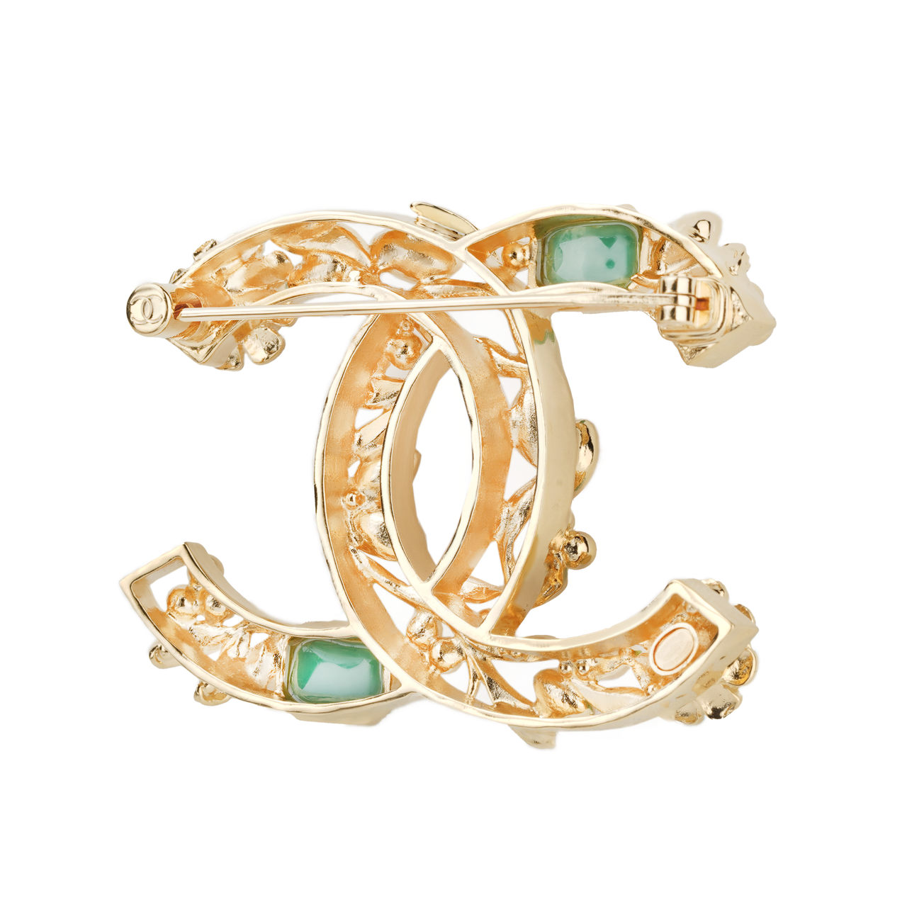 CHANEL Metal Brooch Women's Gold