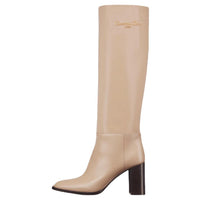 DIOR D-Town Knee-high Boots 8cm Women's Light Brown