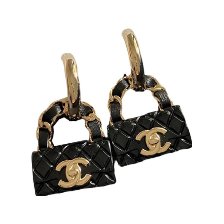 CHANEL Earrings Women's Black