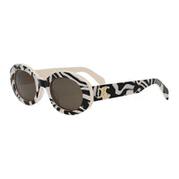 CELINE Acetate Oval Sunglasses Women's Black
