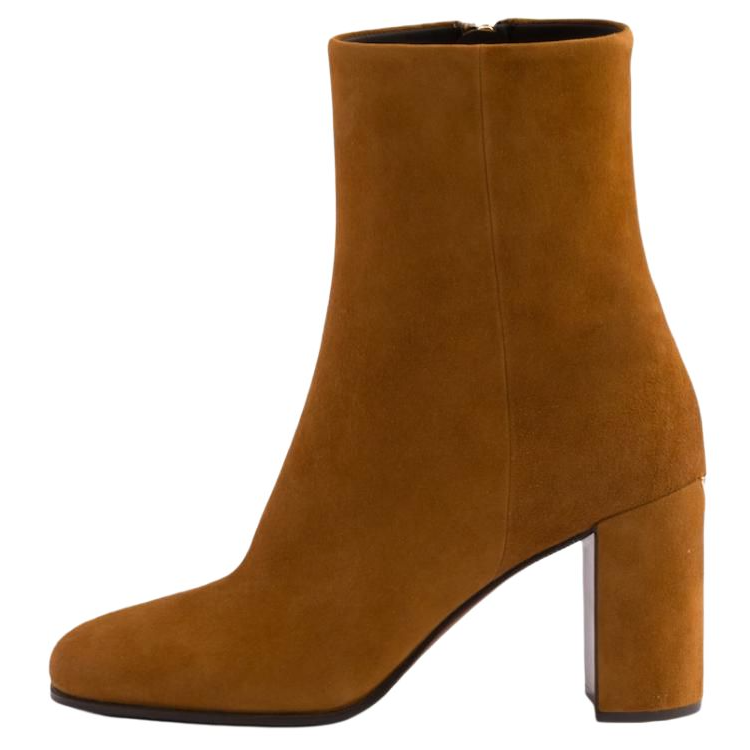 PRADA Ankle Boots 8.5cm Women's Yellow Brown