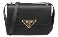 PRADA Saffiano Leather Crossbody Bag, Shoulder Bag Women's Black