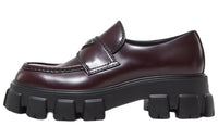 PRADA Monolith Casual Shoes Men's Red Brown