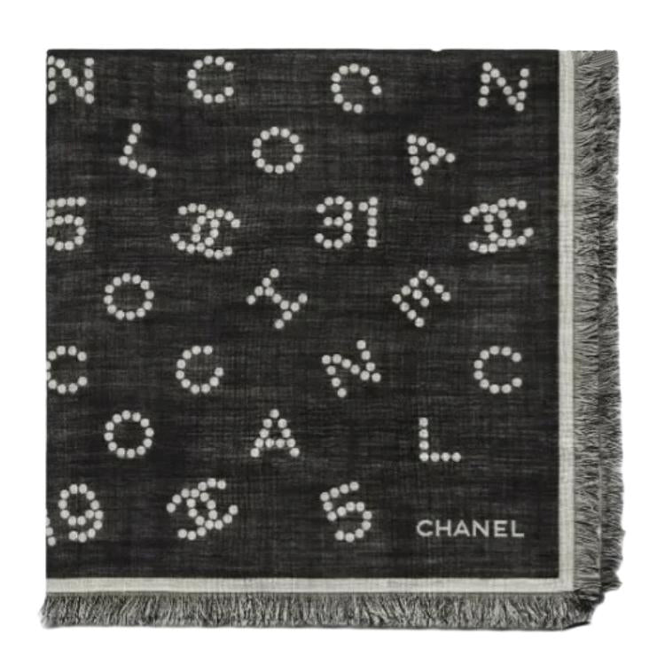 CHANEL - Knit Scarves Unisex Black