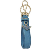 PRADA Calfskin Keychains Women's Dark Blue