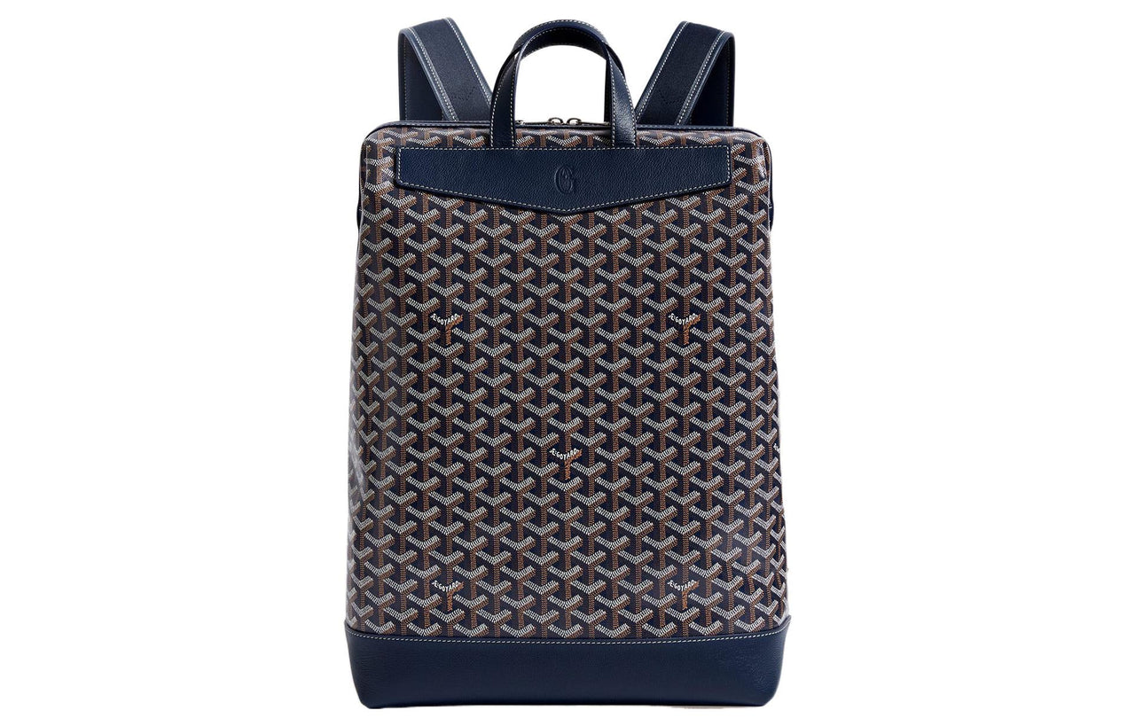 GOYARD Cisalpin Canvas Leather Backpack Unisex Marine Blue