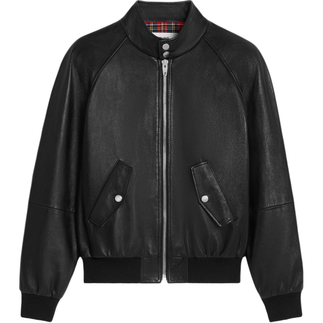 CELINE Zipped Blouson Jacket In Soft Lambskin