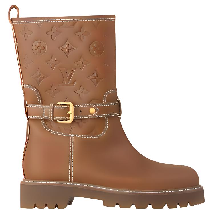 LOUIS VUITTON Territory Ankle Boots Women's Brown