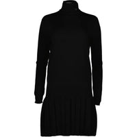 PRADA Wool Knit Turtleneck Pleated Mini Dress 'Black'