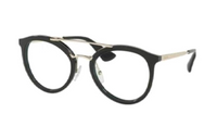 PRADA Plastic Irregular Shape Eyeglass Frames Women's Black