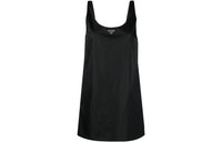 PRADA Re-Nylon Logo Plaque Mini Dress Black