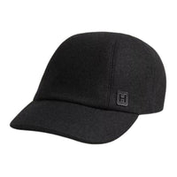 HERMES Wool Polyamide Calfskin Silk Cotton Baseball Caps Women's Black