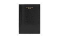 SAINT LAURENT Coated Tree Bark Pattern Leather Wallet Regular Men's Black