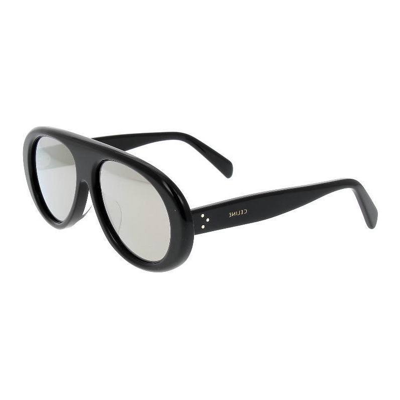 CELINE Acetate Oval Sunglasses Women's Black