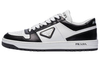 PRADA Downtown Leather Sneakers 'White Black ' Women's