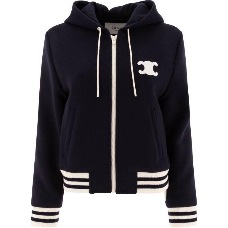 CELINE Blouson Triomphe Jacket In Double Faced Cashmere