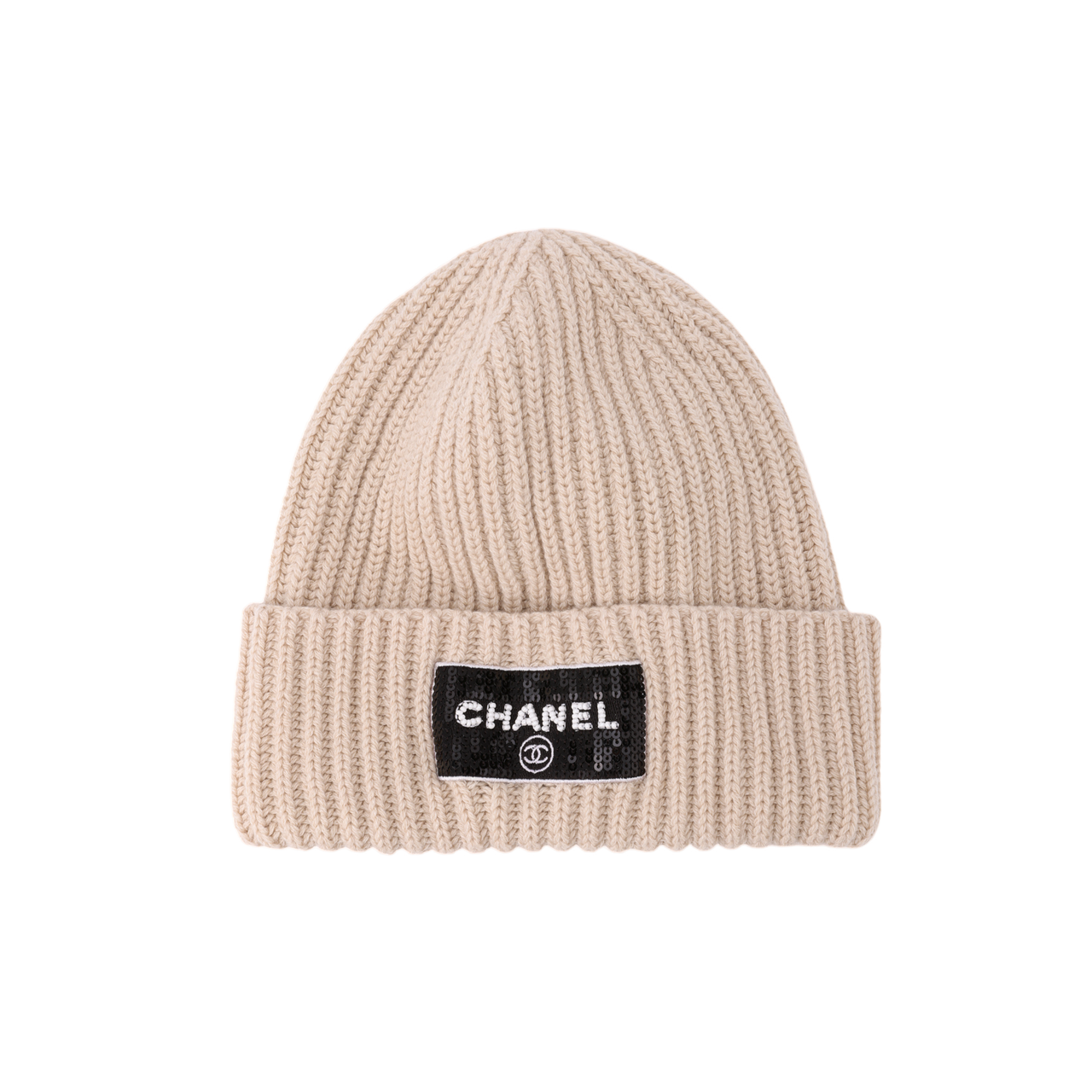 CHANEL Wool Beanies Unisex Beige