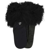 PRADA Logo Plaque Fax Fur Gloves