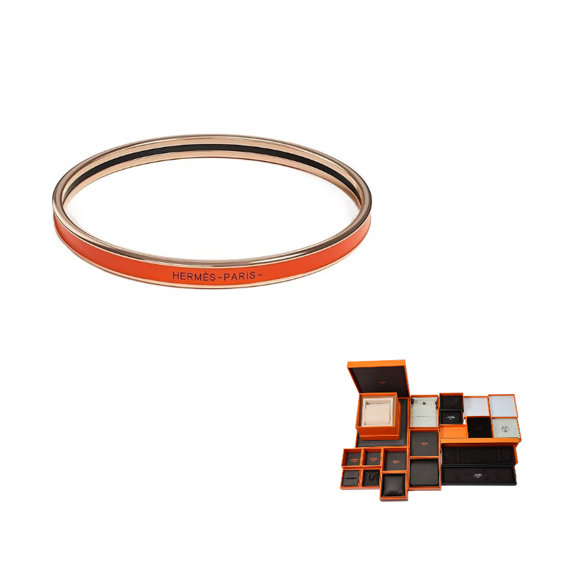 HERMES 18K Rose Gold Bangles Women's