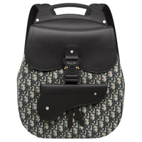 DIOR Gallop Grained Calfskin Backpack Regular Men's Beige & Black