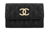 CHANEL Calfskin Card Holder Regular Women's Black
