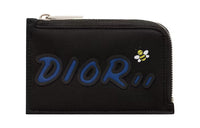 DIOR Nylon Coin Purses Card Holders Men's Black