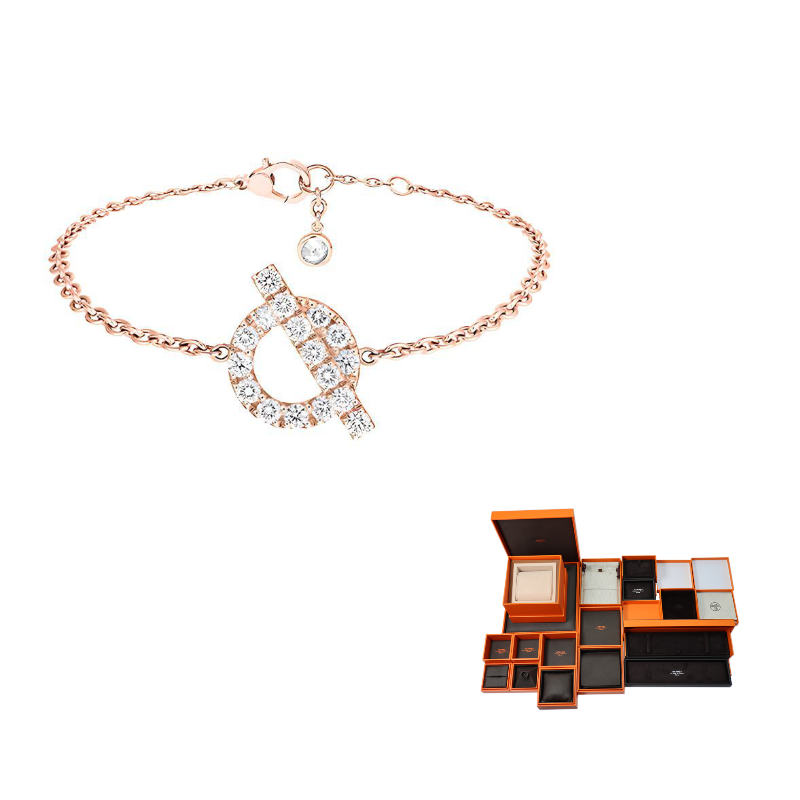 HERMES 18K Rose Gold Bracelets Women's