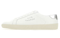 SAINT LAURENT Court Classic SL/06 Low Embroidered Metallic White