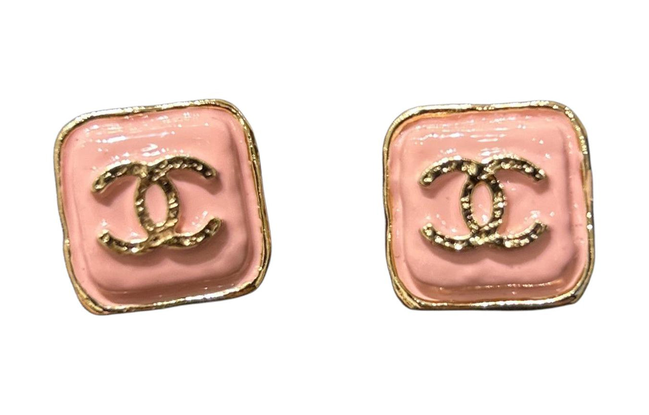 CHANEL Stud Earrings Women's Pink