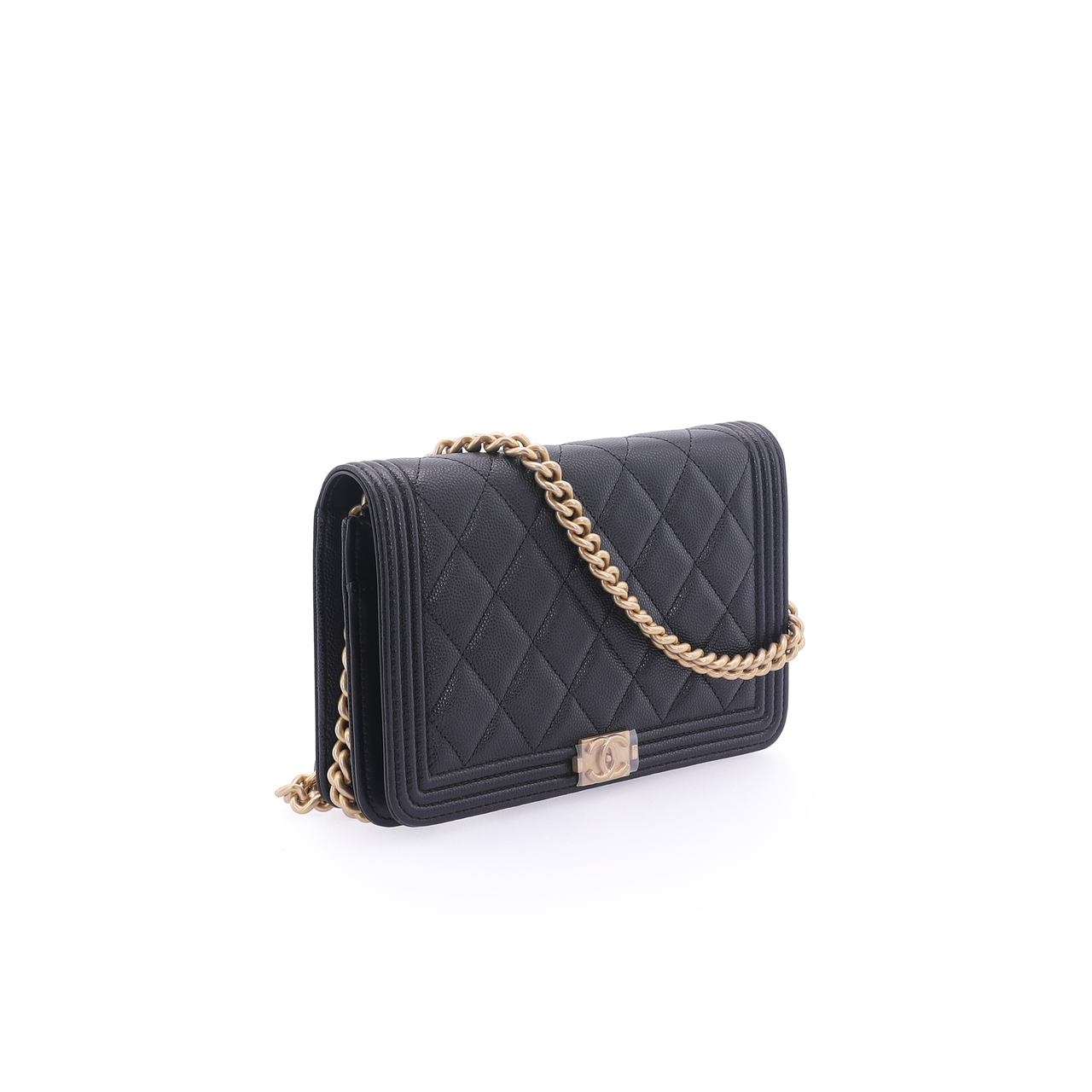 CHANEL LEBOY Grained Calfskin Mahjong Bag Shoulder Bag Crossbody Bag Women's Black
