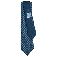 HERMES Silk Ties Unisex Ocean/Blue/White
