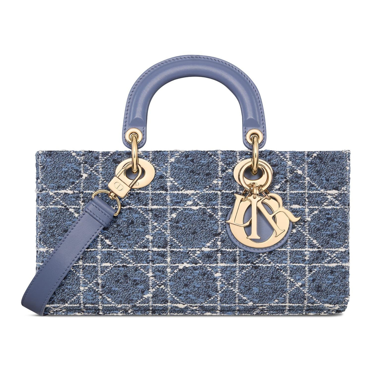 DIOR Lady D JOY Woolen Lady Dior Bag, Shoulder Bag, Crossbody Bag, Handbag Medium Size Women's Blue